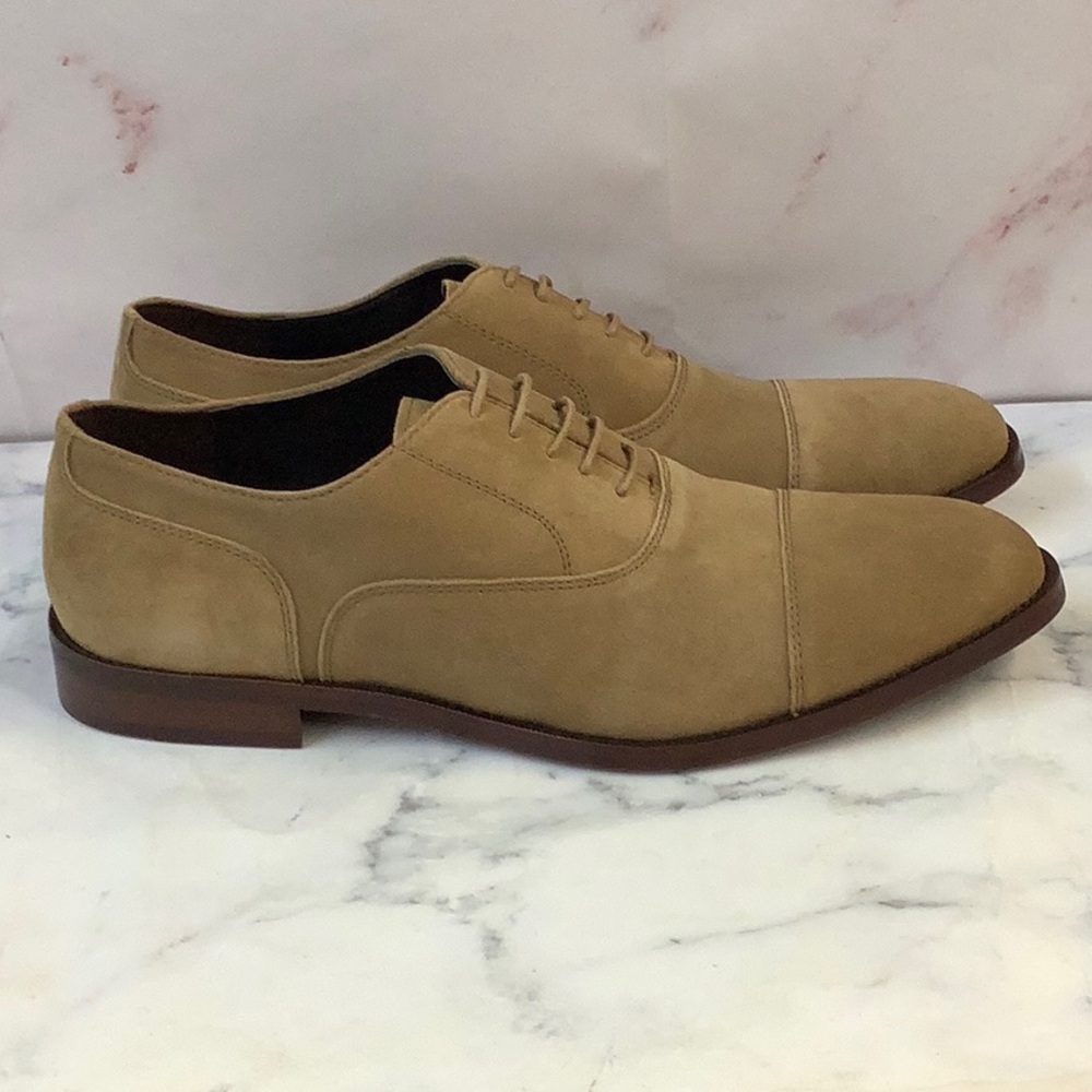 NWT Bloomingdale's Cap Toe Oxford Tan Suede Size 11